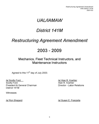 2005-2009 UAL Mechanics CBA
